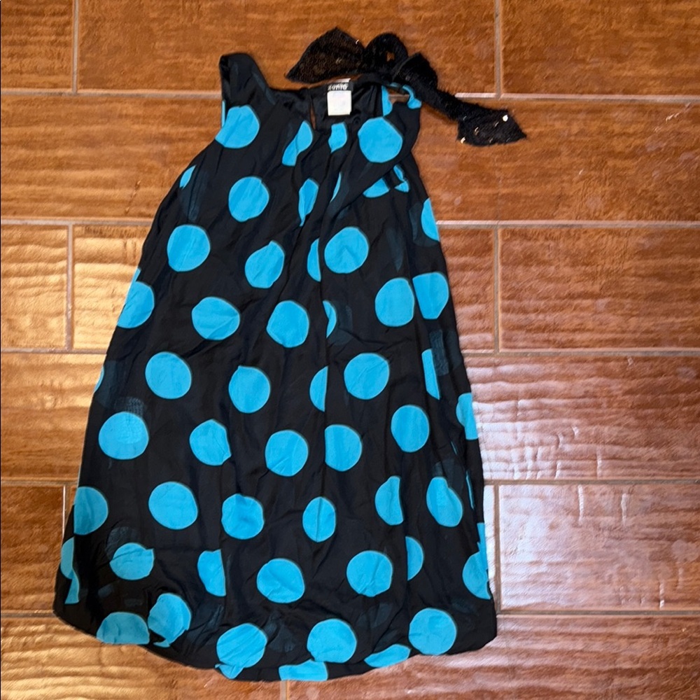 Zunie Black Dress with Vibrant Blue Accents
